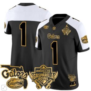 Blank Name  #1 Florida Gators Gasparilla Bowl Gold Vapor   Black Alter