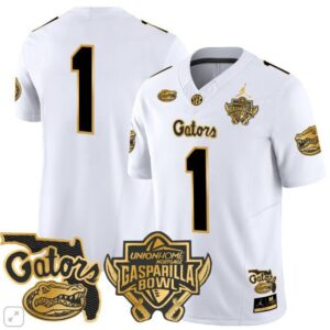Blank Name  #1 Florida Gators Gasparilla Bowl Vapor   White Gold