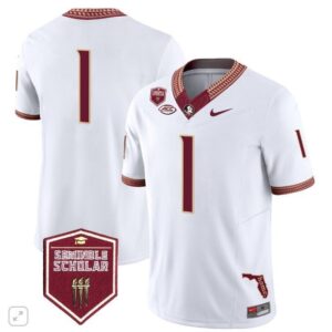 Blank Name  #1 Florida State Seminoles Scholar Patch Vapor   White