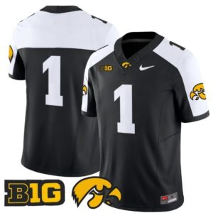 Blank Name  #1 Iowa Hawkeyes Vapor B1G Patch   Black Alternate