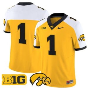 Blank Name  #1 Iowa Hawkeyes Vapor B1G Patch   Gold Alternate