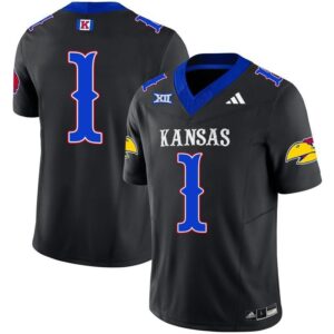 Blank Name  #1 Kansas Jayhawks Vapor Patch College   Black