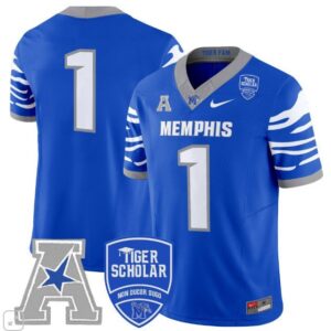 Blank Name  #1 Memphis Tigers Vapor Patch College  All  Royal Blue