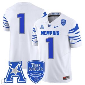 Blank Name  #1 Memphis Tigers Vapor Patch College  All  White