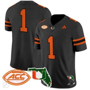 Blank Name  #1 Miami Hurricanes Vapor ACC Patch   Black