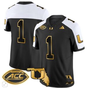 Blank Name  #1 Miami Hurricanes Vapor ACC Patch   Black Alternate