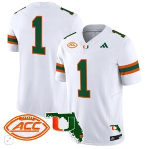Blank Name  #1 Miami Hurricanes Vapor ACC Patch   White