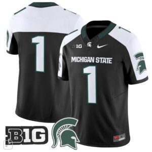 Blank Name  #1 Michigan State Spartans Vapor B1G Patch   Black Alternate