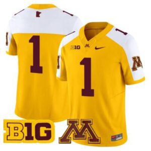 Blank Name  #1 Minnesota Golden Gophers Vapor B1G Patch   Gold Alternate