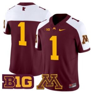 Blank Name  #1 Minnesota Golden Gophers Vapor B1G Patch   Maroon Alternate