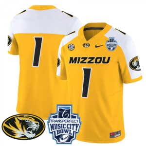 Blank Name  #1 Missouri Tigers Music City Bowl Vapor   Gold Alternate