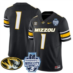 Blank Name  #1 Missouri Tigers Music City Bowl Vapor Patch   Black