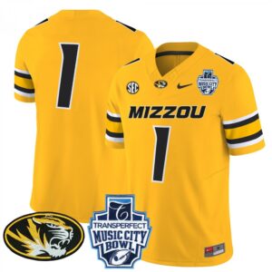 Blank Name  #1 Missouri Tigers Music City Bowl Vapor Patch   Gold