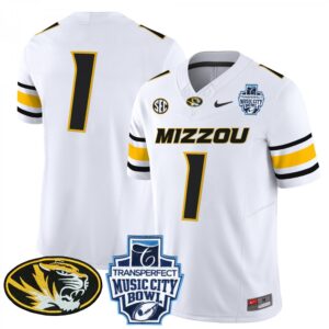 Blank Name  #1 Missouri Tigers Music City Bowl Vapor Patch   White