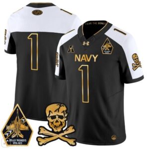 Blank Name  #1 Navy Midshipmen Vapor Patch College   Black Alternate