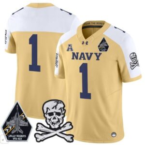 Blank Name  #1 Navy Midshipmen Vapor Patch College   Gold Alternate