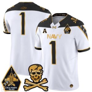 Blank Name  #1 Navy Midshipmen Vapor Patch College   White Gold