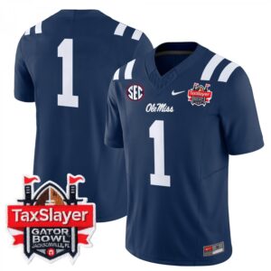 Blank Name  #1 Ole Miss Rebels Gator Bowl Patch Vapor   Navy