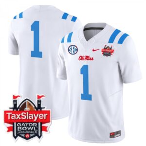 Blank Name  #1 Ole Miss Rebels Gator Bowl Patch Vapor   White