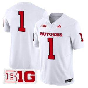 Blank Name  #1 Rutgers Scarlet Knights Vapor Patch College   White