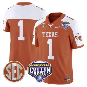 Blank Name  #1 Texas Longhorns Cotton Bowl Patch College   Orange Alternate