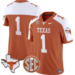 Blank Name  #1 Texas Longhorns State Map SEC Patch Vapor   Orange Alter