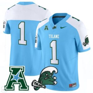 Blank Name  #1 Tulane Green Wave Home Vapor Patch   Blue Alternate