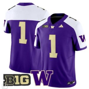 Blank Name  #1 Washington Huskies Home Vapor B1G Patch   Purple Alternate