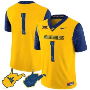 Blank Name  #1 West Virginia Mountaineers Vapor Patch  All  - Gold Alternate