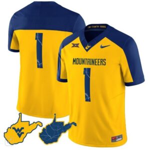 Blank Name  #1 West Virginia Mountaineers Vapor Patch  All  Gold Alternate