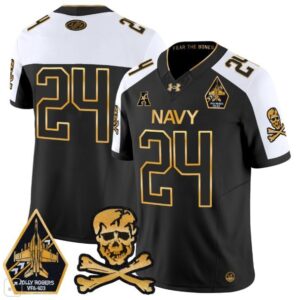 Blank Name  #24 Navy Midshipmen Vapor Patch College   Black Alternate