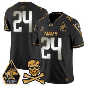 Blank Name  #24 Navy Midshipmen Vapor Patch College   Black Limited