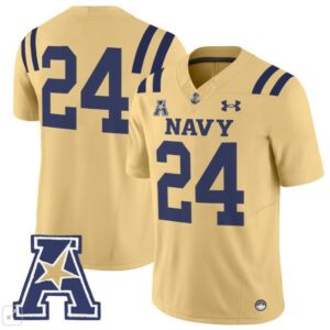 Blank Name  #24 Navy Midshipmen Vapor Patch College   Gold