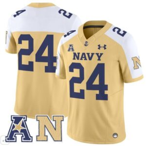 Blank Name  #24 Navy Midshipmen Vapor Patch College   Gold Alternate