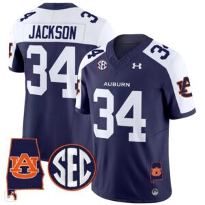 Bo Jackson  #34 Auburn Tigers Alabama Patch Vapor SEC   Navy Alternate