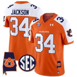 Bo Jackson  #34 Auburn Tigers Alabama Patch Vapor SEC   Orange Alternate