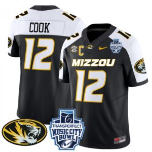Brady Cook  #12 Missouri Tigers Music City Bowl Vapor   Black Alternate