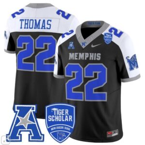 Brandon Thomas  #22 Memphis Tigers Vapor Patch  All  Black Alternate