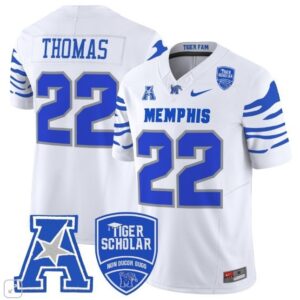 Brandon Thomas  #22 Memphis Tigers Vapor Patch College  All  White