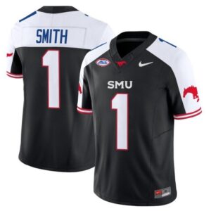 Brashard Smith  #1  SMU Mustangs Icy Whites Vapor   Black Alternate