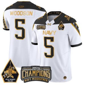 Braxton Woodson  #5 Navy Midshipmen Jolly Rogers Champions Patch   White Gold
