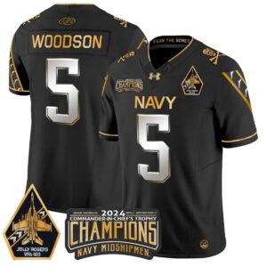 Braxton Woodson  #5 Navy Midshipmen Jolly Rogers Champions Patch  Black Limited