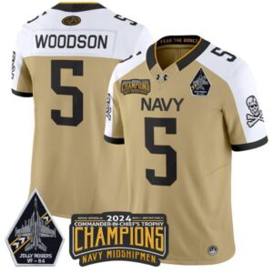 Braxton Woodson  #5 Navy Midshipmen Jolly Rogers Champions Patch  Gold Alternate