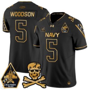 Braxton Woodson  #5 Navy Midshipmen Vapor Patch College   Black Gold