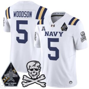 Braxton Woodson  #5 Navy Midshipmen Vapor Patch College   White