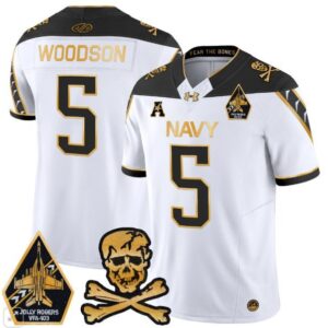 Braxton Woodson  #5 Navy Midshipmen Vapor Patch College   White Gold