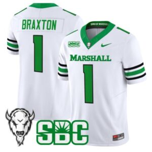 Braylon Braxton  #1 Marshall Thundering Herd Vapor Patch College   White
