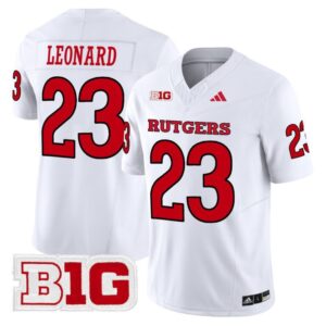 Brian Leomard  #23 Rutgers Scarlet Knights Vapor Patch College   White