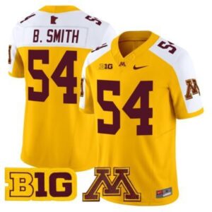 Bruce Smith  #54 Minnesota Golden Gophers Vapor B1G Patch   Gold Alternate