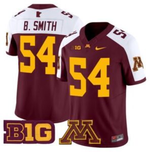 Bruce Smith  #54 Minnesota Golden Gophers Vapor B1G Patch   Maroon Alt
